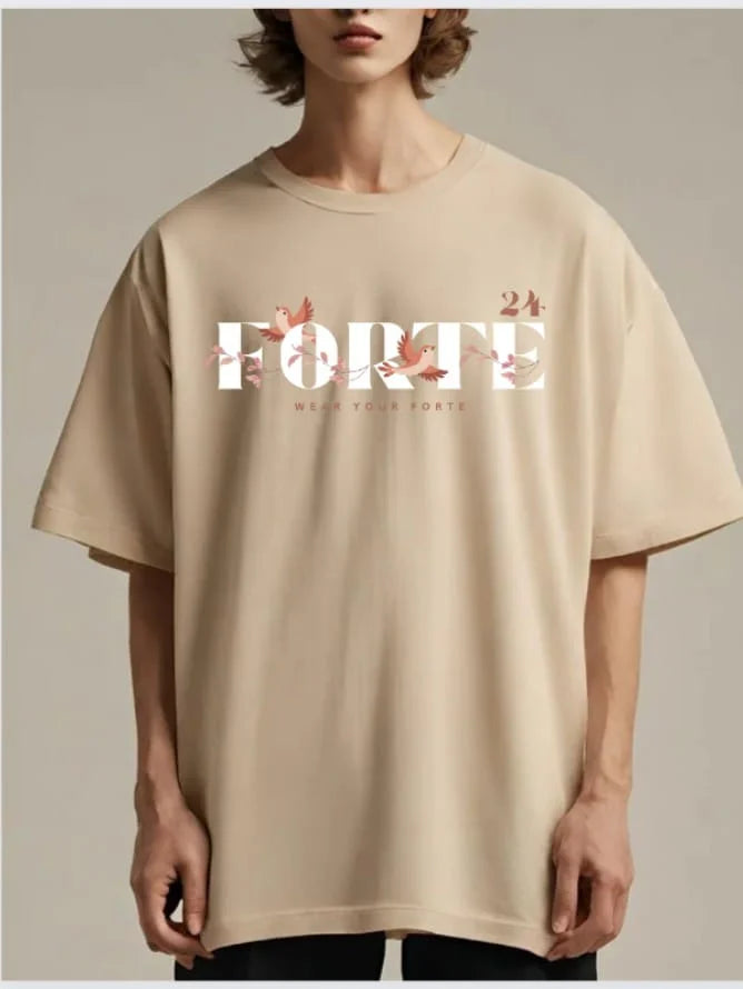 Trap the Birds on Tee | Premium Moohfatt Beige Tee