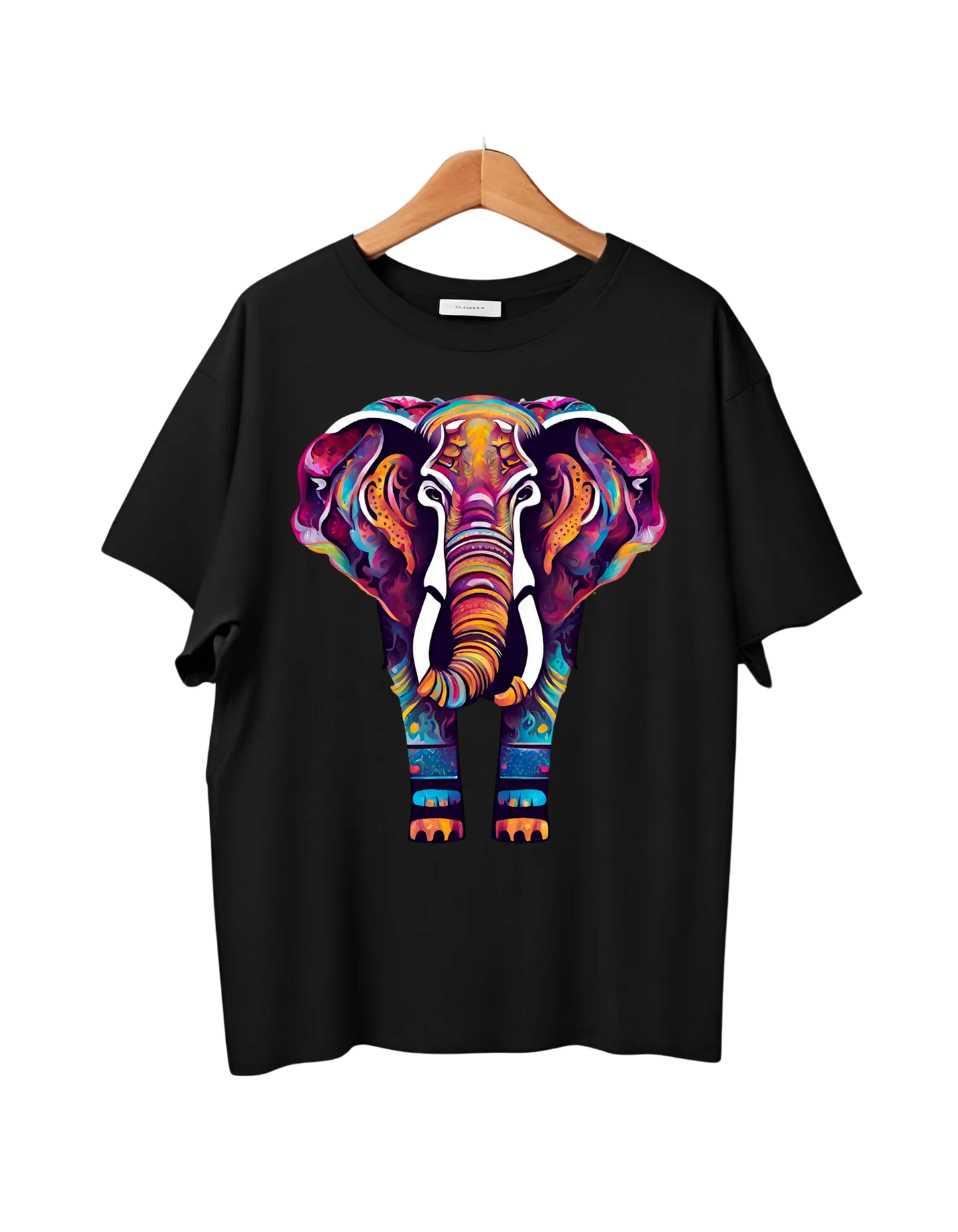 Lucky Elephant (Full) (Front Placement)- Oversized T-shirt