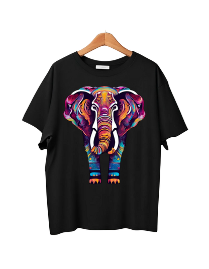 Lucky Elephant (Full) (Front Placement)- Oversized T-shirt