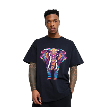 Lucky Elephant (Full) (Front Placement)- Oversized T-shirt