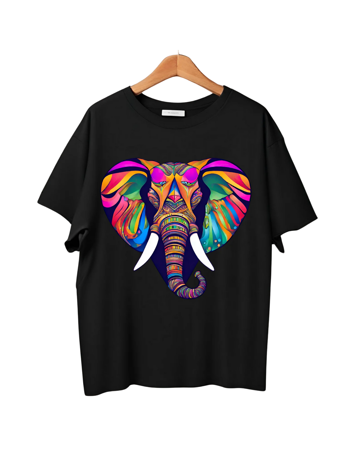 Lucky Elephant (Pink) Front Placement)- Oversized T-shirt