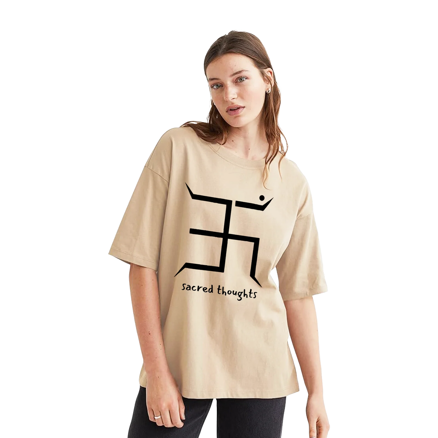 Sacred Thoughts (Front Placement)- Oversized T-shirt